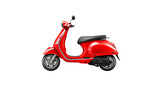 Red scooter bike cut out. Isolated red scooter on transparent background
