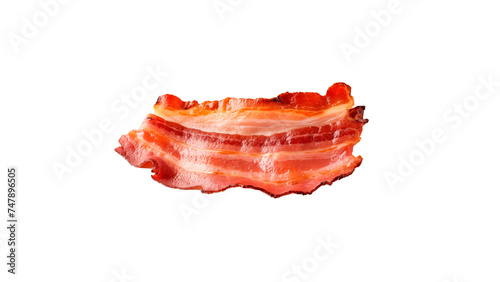 Fried bacon cut out. Isolated fried bacon on transparent background