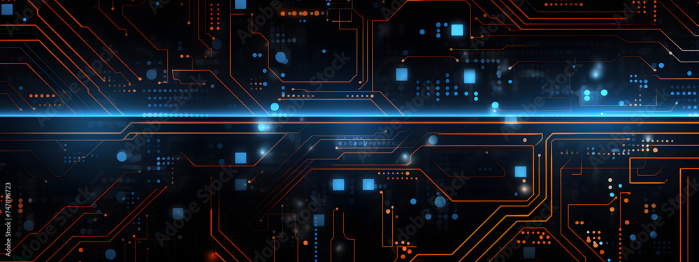 modern blue orange technology background modern blue orange technology background