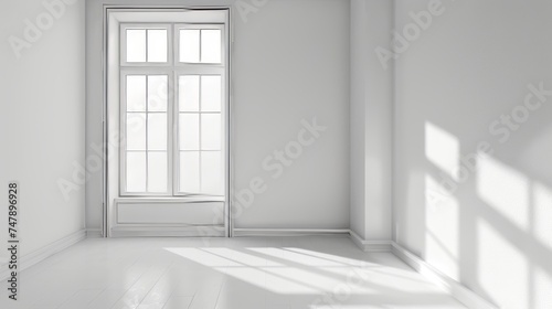 White room with window, high resolution