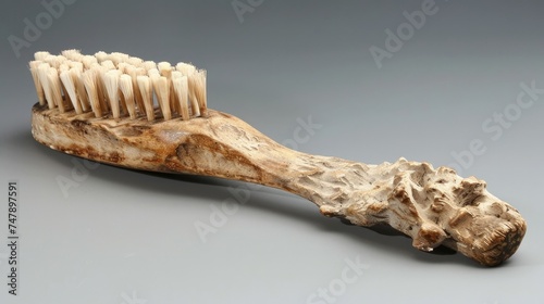 A toothbrush with large, coarse bristles photo