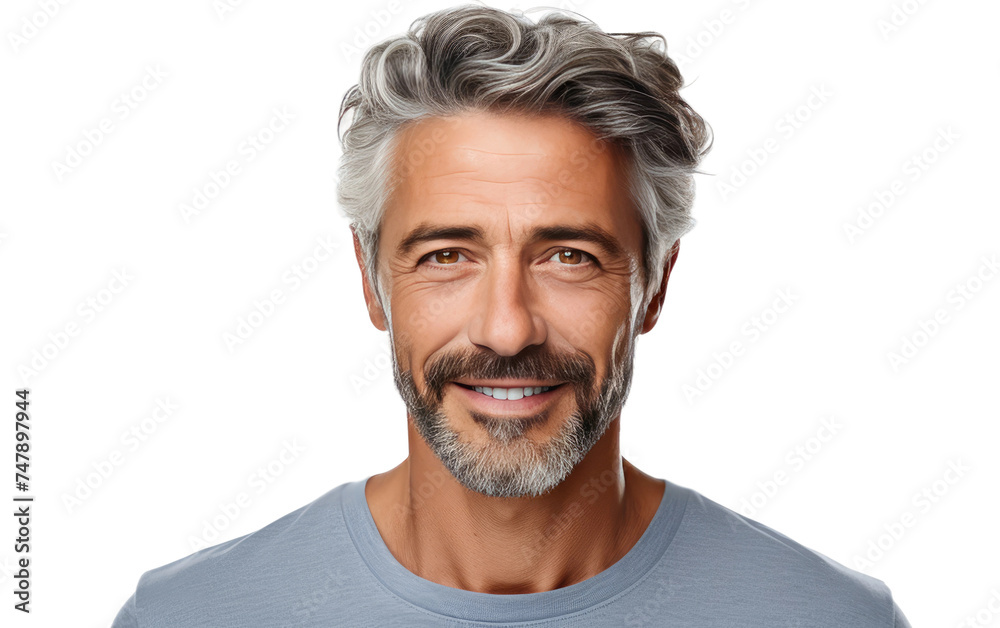 A middle aged man with grey hair and a beard is smiling in a candid moment. His expression is warm and genuine, exuding a sense of joy. A middle aged man with grey hair and a beard is smiling in a candid moment. His expression is warm and genuine, exuding a sense of joy.