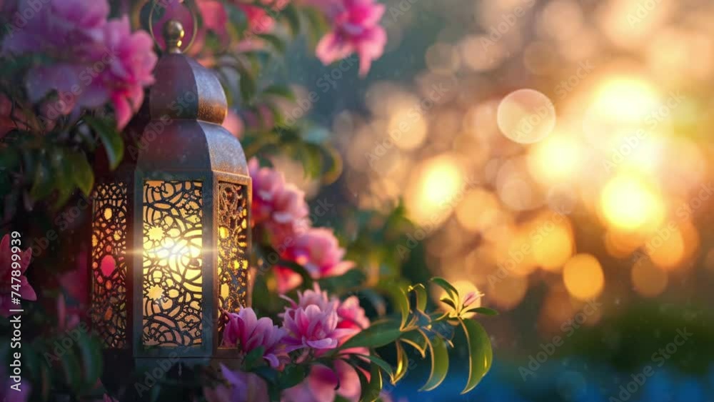 Enchanting Arabic light arrangements for vibrant background scenes, designed by Generative AI