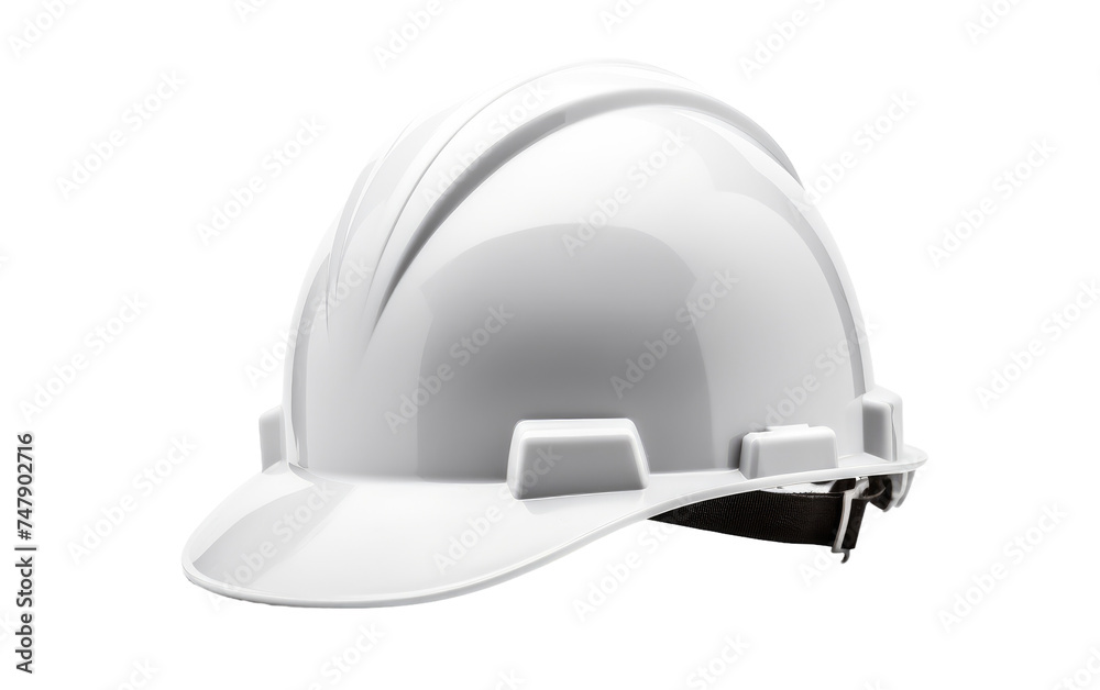 A white hard hat showcasing the protective headgear commonly worn in construction and industrial settings. The hard hat is sturdy and durable, designed to safeguard the wearer from potential hazards. A white hard hat showcasing the protective headgear commonly worn in construction and industrial settings. The hard hat is sturdy and durable, designed to safeguard the wearer from potential hazards.