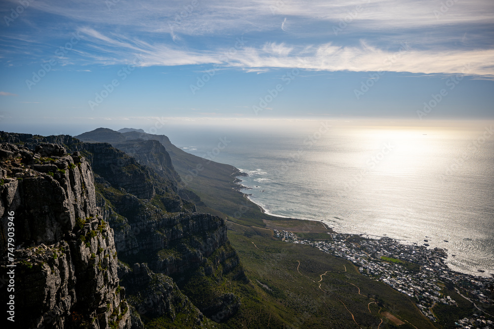 Camps Bay Cape Town and coast seen from table mountain