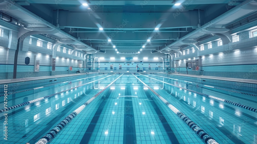 Swimming pool with a large pool where you can swim and train in peace. Generative AI Swimming pool with a large pool where you can swim and train in peace. Generative AI