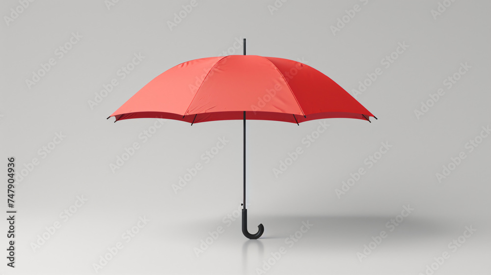 red umbrella isolated on grey background