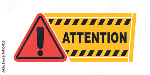 Alert sign. Attention warning attacker alert sign. Technology security protection concept. Vector stock illustration.