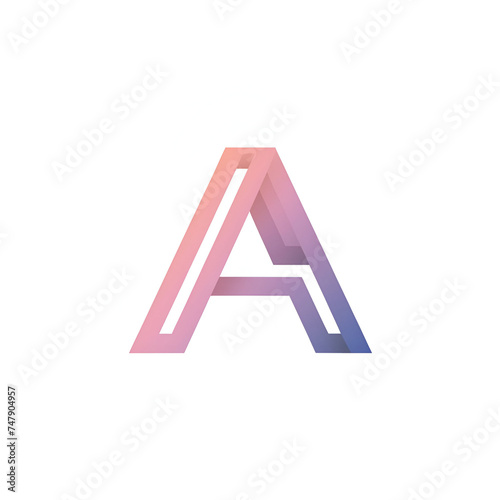 Real Estate A initial house gradient letter Logo for Business. AI generative image.