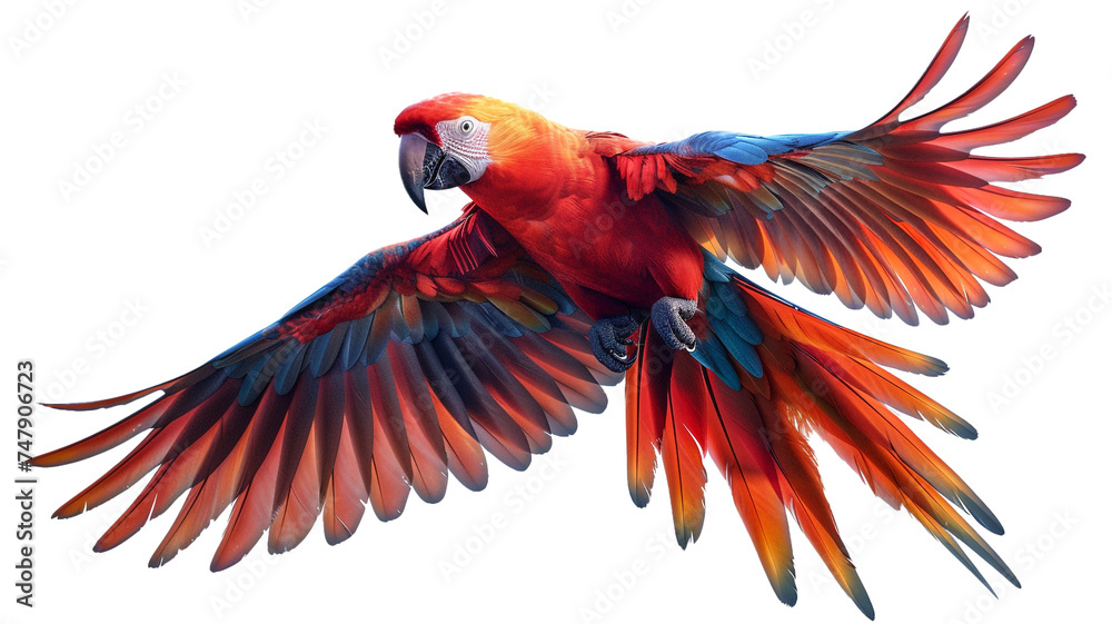 Birds in motion, vibrant feathers, each winged creature enchantingly portrayed. This png file on a transparent background. 