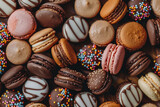 Assorted tasty candies. Chocolate truffles background