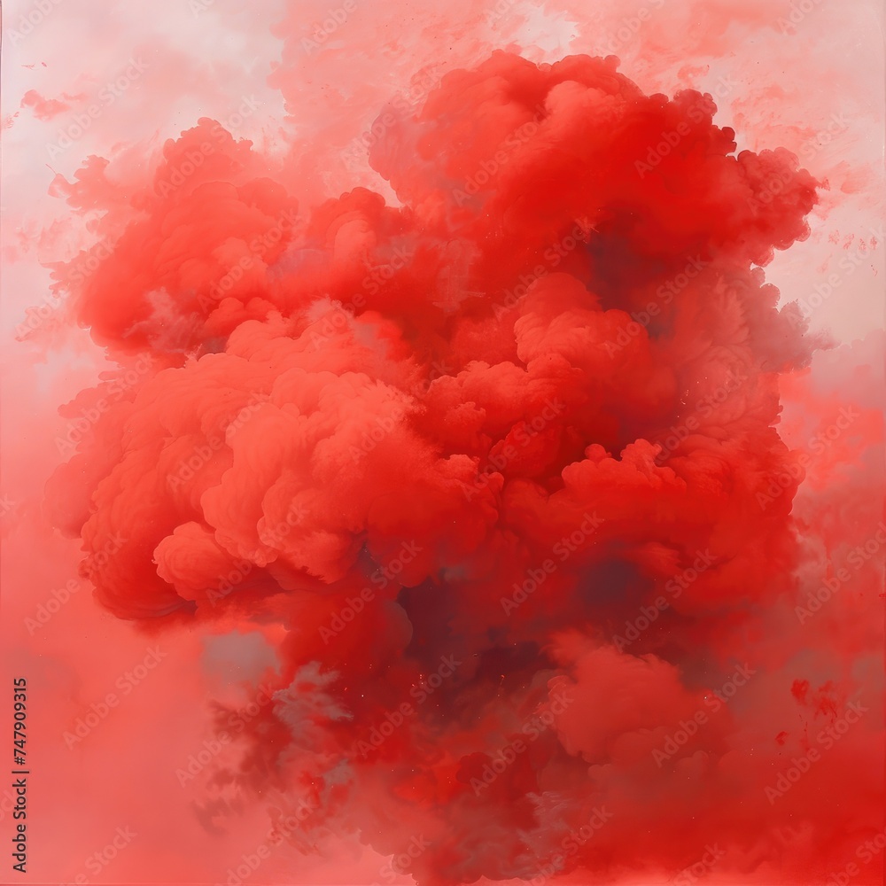 Colorful red smoke cloud for excellent backgrounds easy to edit and look good, sample smoke texture Generative AI