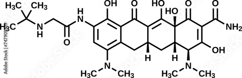 Tigecycline structural formula, vector illustration photo