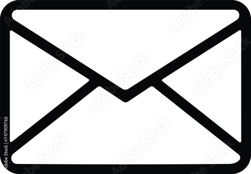 Email icon. Envelope Mail service. Contact message send letter isolated line style photo