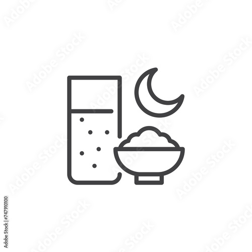 Suhoor Food line icon