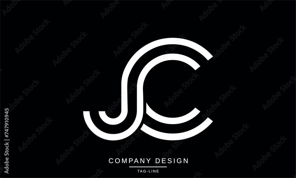 Fototapeta premium JC, CJ Abstract Letters Logo Monogram Design Font