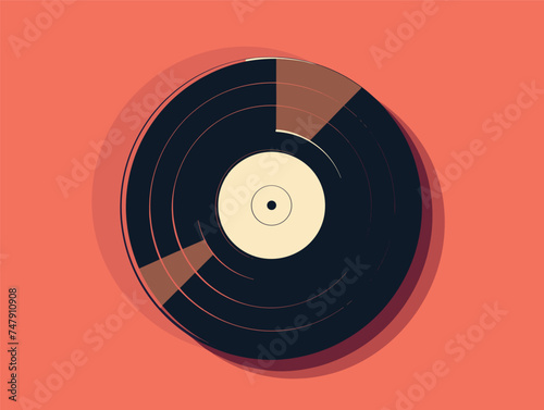 A colorful gramophone record on a vibrant red background  showcasing the visual art of music storage. The contrasting electric blue and magenta hues create a visually striking image