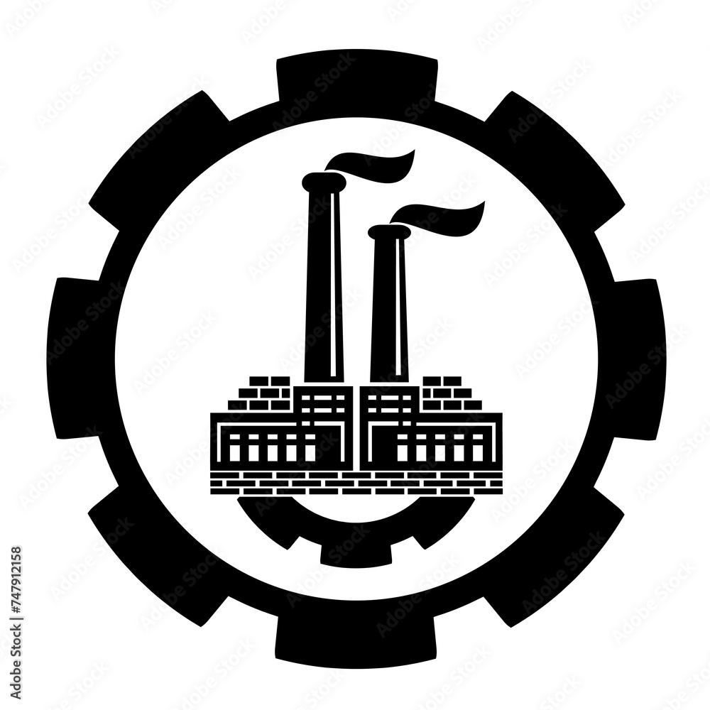 Vector icon, factory logo, factory logo. An industrial facility. isolated. Vector icon, factory logo, factory logo. An industrial facility. isolated.