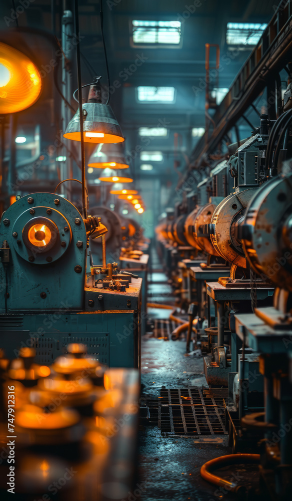 Industrial machines in factory
