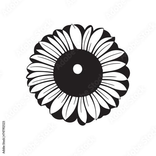 black and white flower