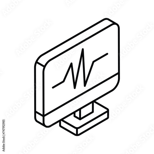Grab this amazing icon of health monitoring, vector of electrocardiogram in modern style