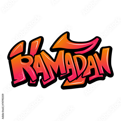 Ramadan graffiti lettering typography art illustration