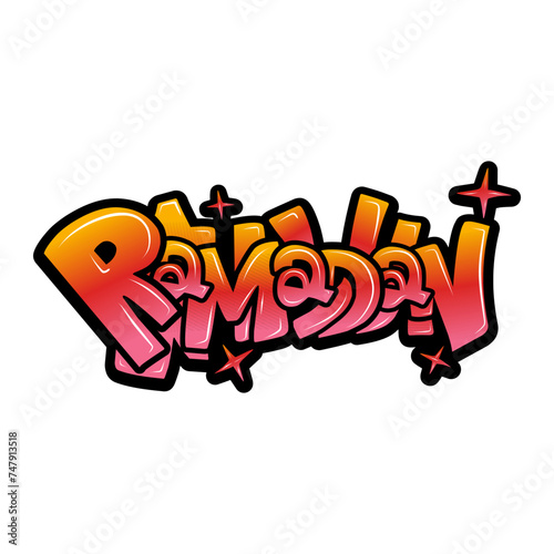 Ramadan graffiti lettering typography art illustration