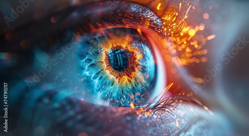 galaxy eyes in futuristic style created with Generative AI technology