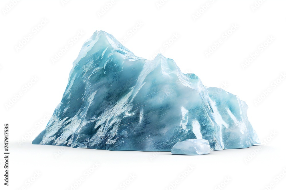 Iceberg isolated on white background Generative Ai 