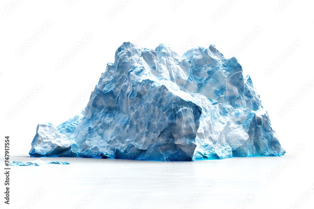 Iceberg isolated on white background Generative Ai 