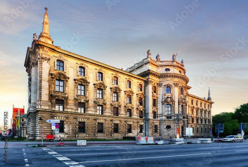 Palace of Justice - Justizpalast in Munich, Bavaria, Germany at sunrise
