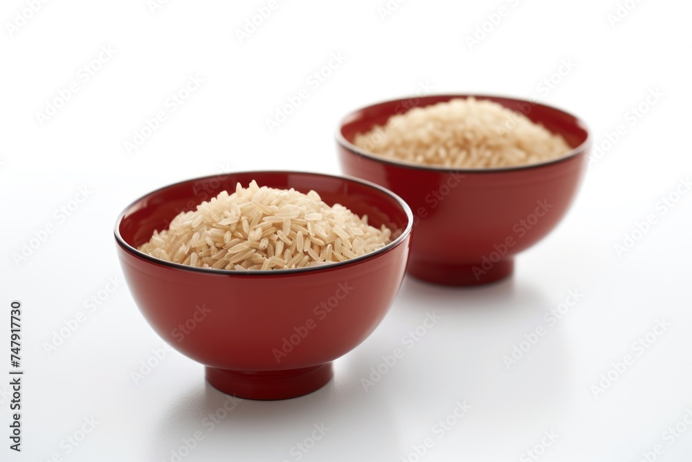 Rice bowls with rice grains Rice bowls with rice grains