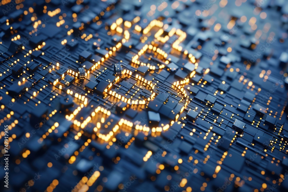 Fototapeta premium Cryptocurrency. Bitcoin Stock Growth. Chart shows a strong increase in the price of bitcoin. Investing in virtual assets. Investment platform with charts and bitcoin coin