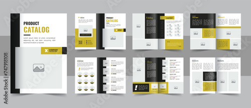 Creative and modern product catalog design or product catalogue template layout, Company product catalog portfolio vector layout with product list