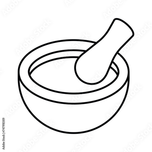 Creative icon of mortar pestle, vector of pharmacy tools for grinding medicines