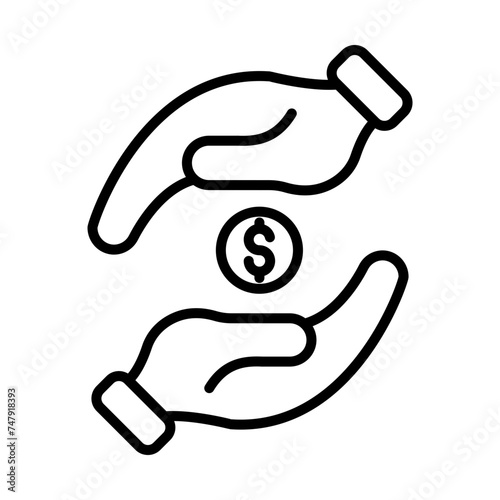 Hand Giving line icon