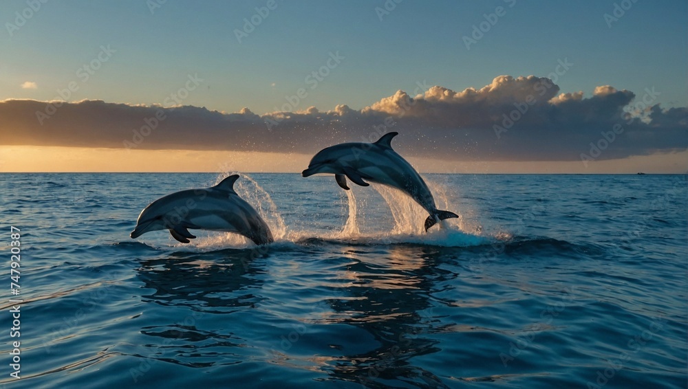 Fototapeta premium dolphin jumping out of water