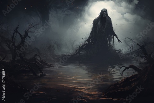 Giant ghost in the swamp of the black slime