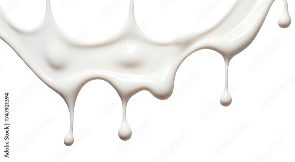 Fototapeta premium Milk or cream dripping cut out