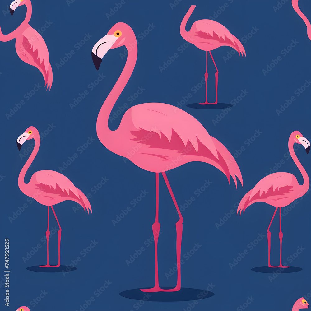Obraz premium Flamingo cartoon flat icon. Brazil. Vector illustration.
