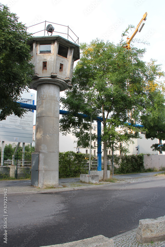 watchtower (ddr-grenzwachturm) in berlin in germany 