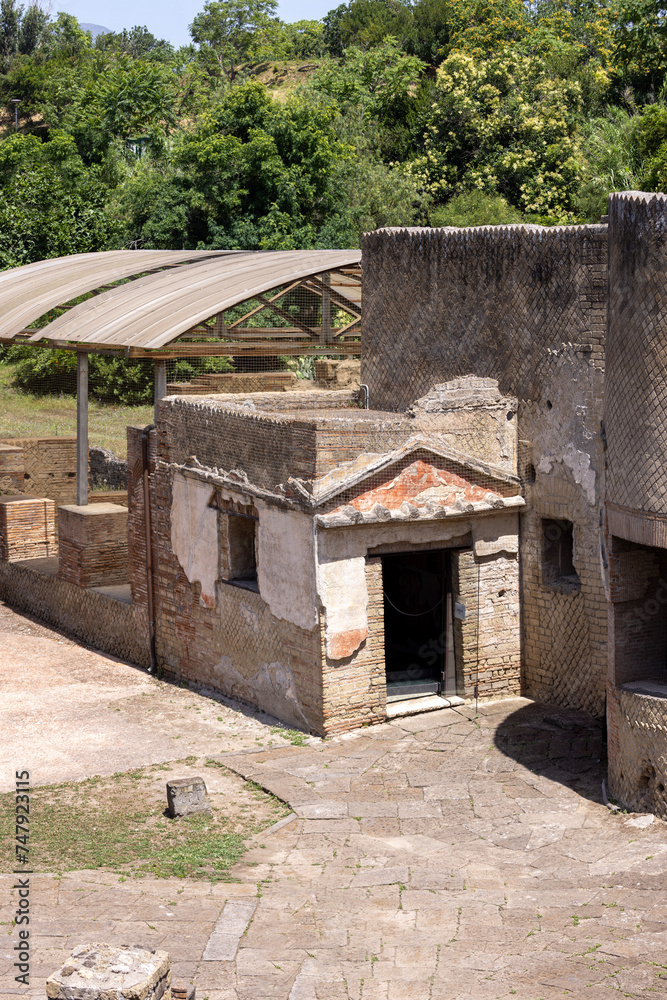Suburban Baths in ruins ancient city destroyed by the eruption of volcano Vesuvius, Pompeii, Naples, Italy Suburban Baths in ruins ancient city destroyed by the eruption of volcano Vesuvius, Pompeii, Naples, Italy