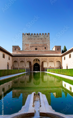 Nasrid Palace from fish pond, Alhambra, Spain © Rixie