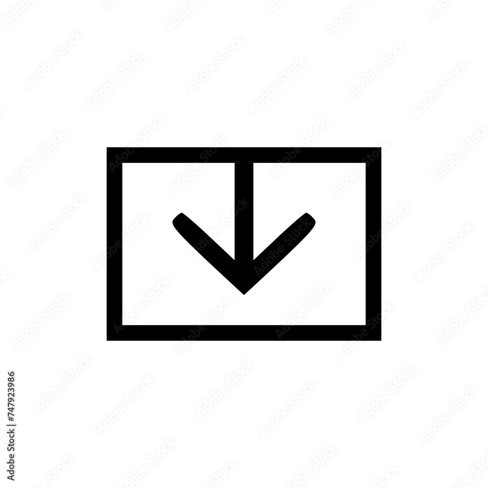 down arrow inside a box vector illustration template design down arrow inside a box vector illustration template design