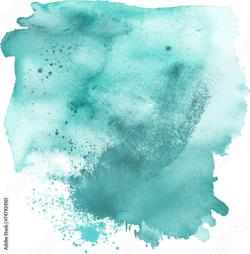 Watercolor stain aquamarine