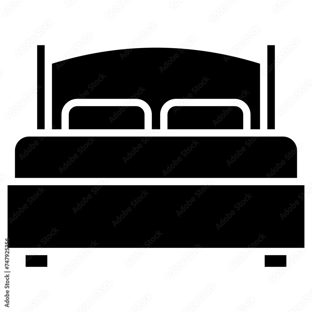 bed glyph icon, use for modern concept, app, and web development.