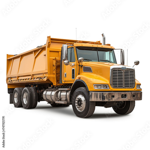 side view perspective Photo image Garbage Truck on a white background   reated with Generative Ai