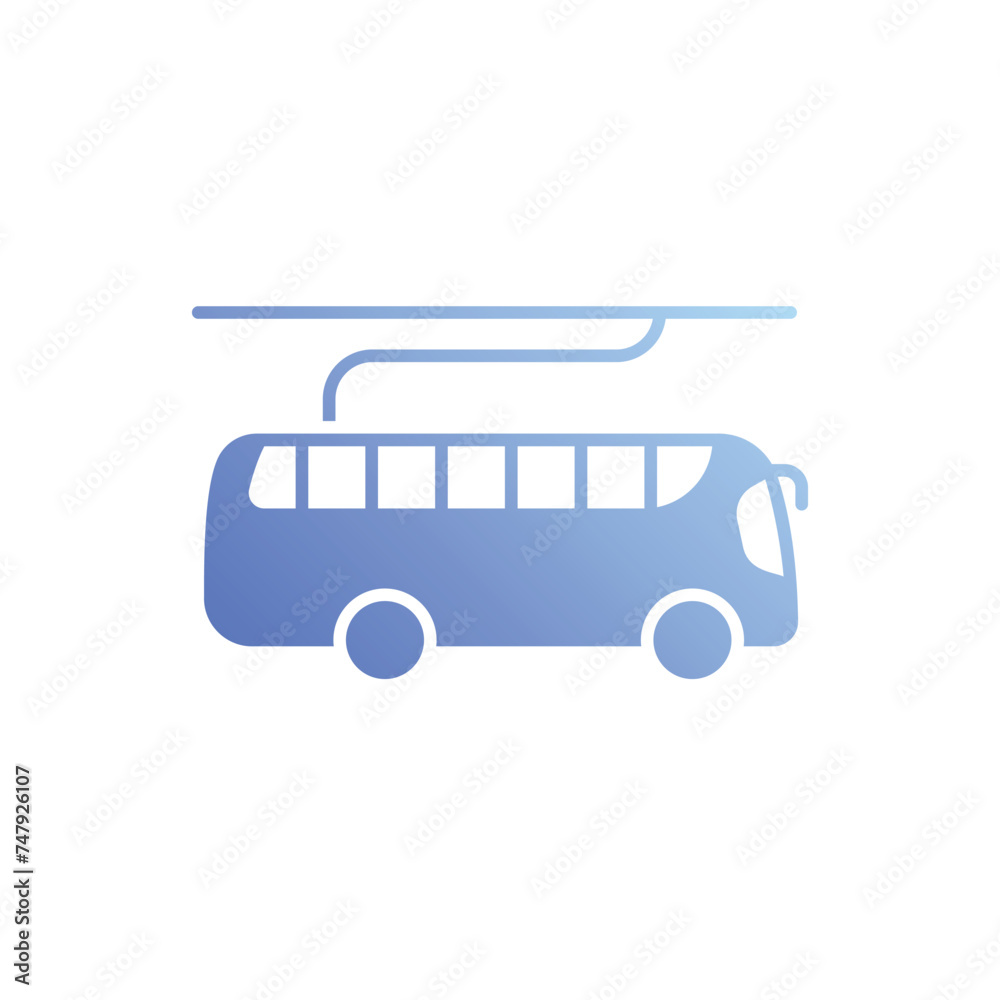 Electric Bus icon vector stock illustration