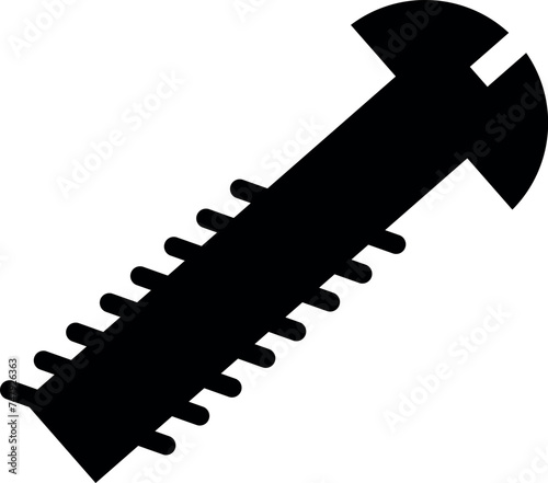 Screw Icon in Flat Style. Vector Illustration.