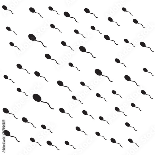 Seamless vector pattern with sperm